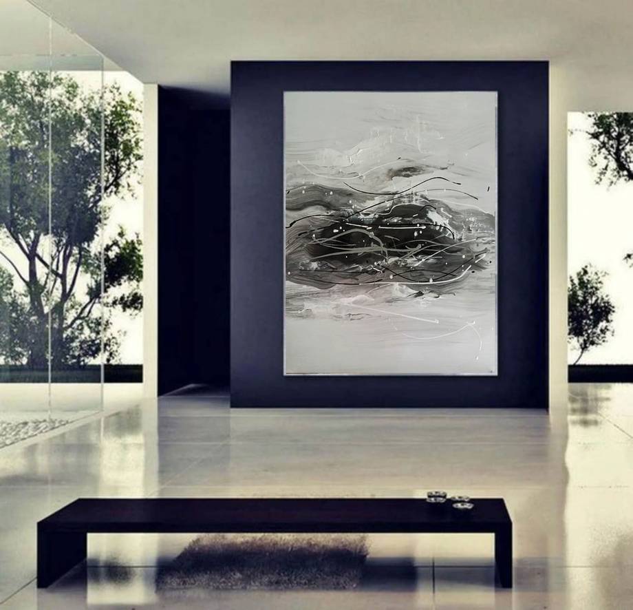 Black Landscape Minimalist Abstract Canvas Wall Art 6G7GD wall art